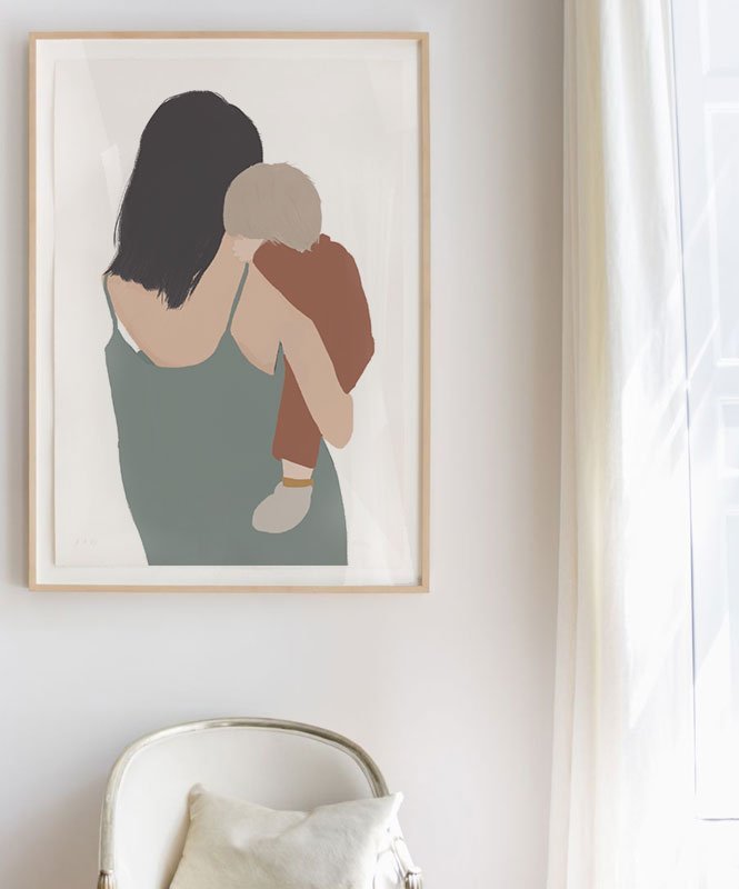 Mãe com vestido de verão - Posters Catita illustrations