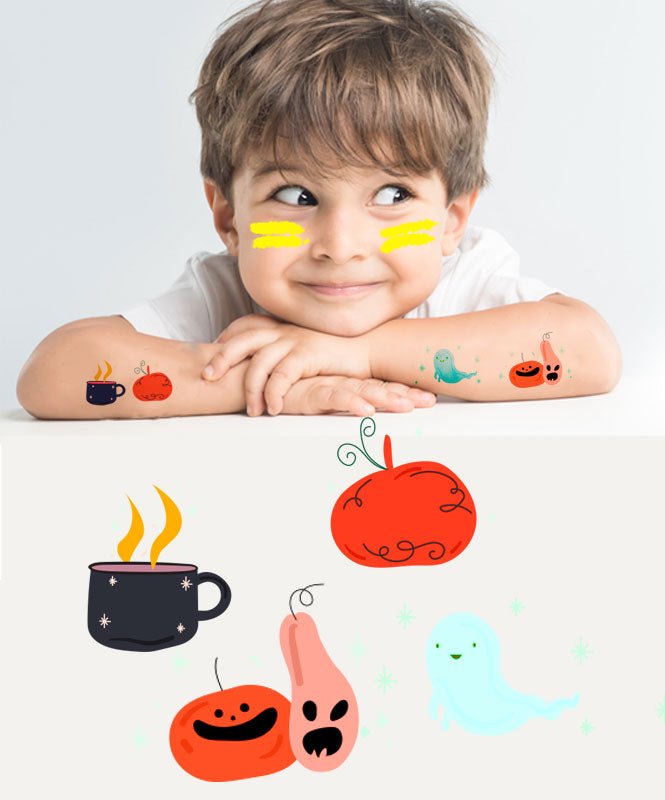Pack Tatuagens Fantasmas e Abóboras - Tatuagens Temporárias Catita illustrations