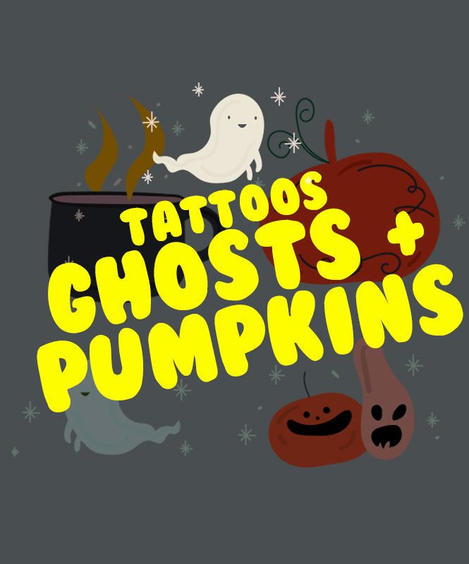 Pack Tatuagens Fantasmas e Abóboras - Tatuagens Temporárias Catita illustrations