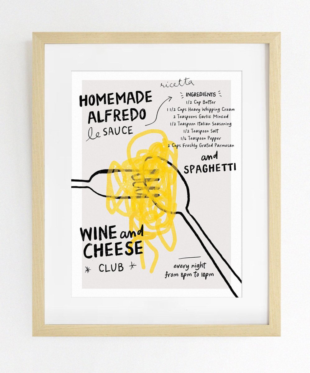 Alfredo Sauce and Spaghetti - Posters Catita illustrations