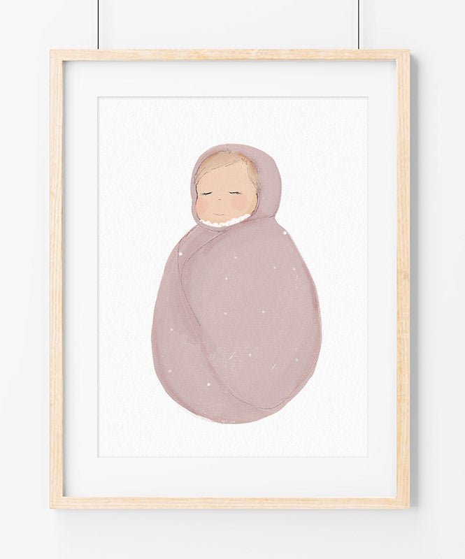 Bebé embrulhado - Posters Catita illustrations