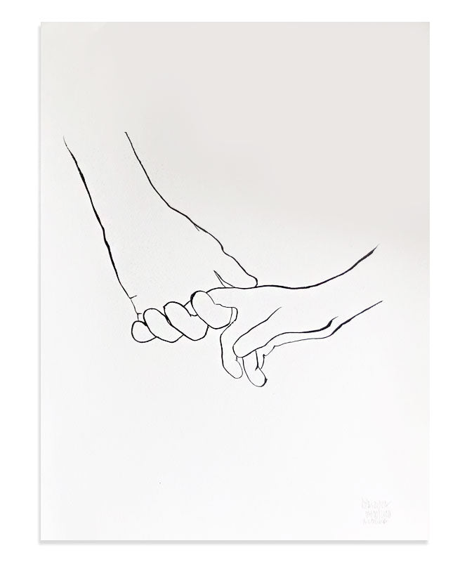 Holding Hands 2 - Peça Original - Posters Catita illustrations