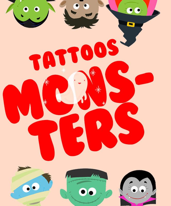Pack Tatuagens Monstros - Tatuagens Temporárias Catita illustrations