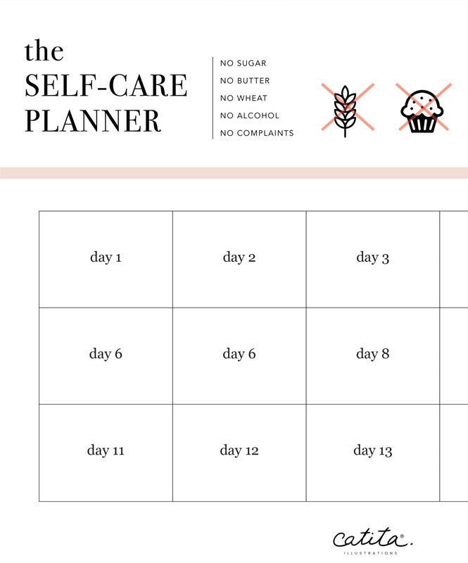 Self-care Planner - Printables Catita illustrations